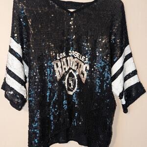 Vintage Jeanette for St. Martin Sequin football jersey size Small/medium